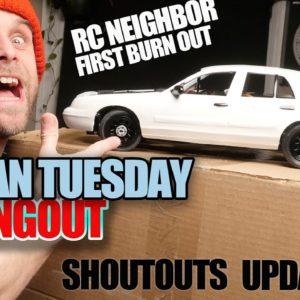 KPOPRC LIVE - NEIGHBOR'S FIRST BURNOUT! - Engineered To Slide RC Hilux - COME HANG
