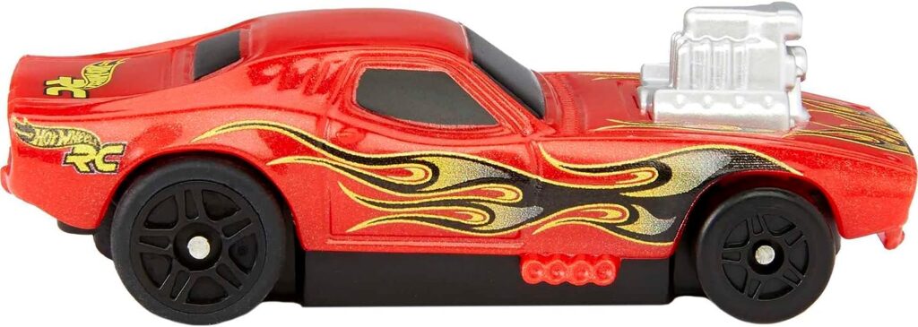 Hot Wheels RC 1:64 Scale Rodger Dodger Rechargeable Radio-Controlled Racing Cars for On- or Off-Track Play, Includes Car, Controller  Adapter for Kids 5 Years Old  Up