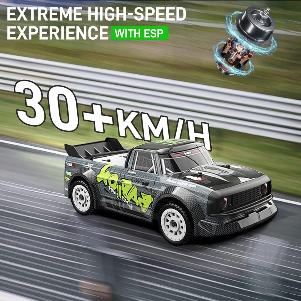 Supdex High Speed RC Drifting Car, 1:16 20MPH Remote Control Car for Drift and Race, ESP 2.4Ghz Proportional Throttle  Steering Control 4WD Racing Trucks with Led Lights for Adults and Kids