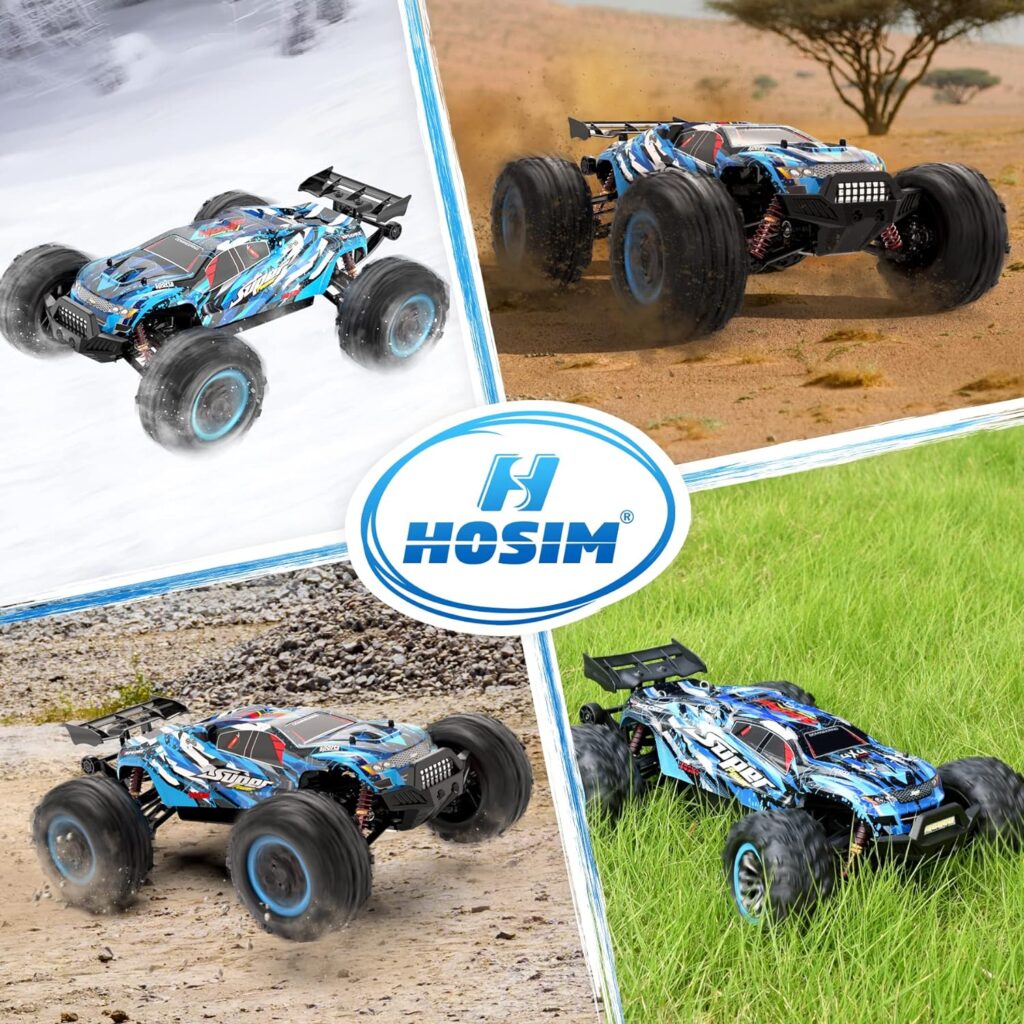 Hosim Brushless RC Cars, 1:10 68+ KMH High Speed Remote Control Car for Adults Boys, 4X4 All Terrains Waterproof Off Road Hobby Grade Large Fast Racing Buggy Toy Gift Monster Trucks