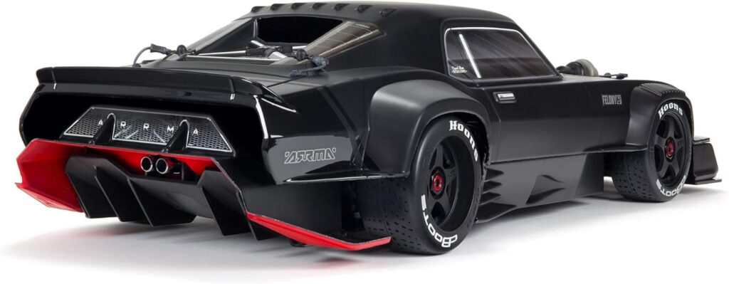 ARRMA 1/7 Felony 6S BLX Street Bash All-Road Muscle Car RTR (Ready-to-Run Transmitter and Receiver Included, Batteries and Charger Required), Black, ARA7617V2T1