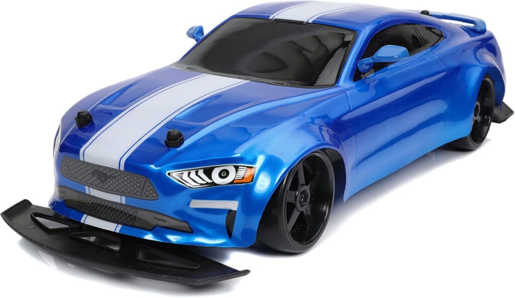 Jada Toys Fast  Furious 1:10 Jakobs Ford Mustang GT Remote Control Car Drift RC with Extra Tires 2.4GHz, Toys for Kids and Adults