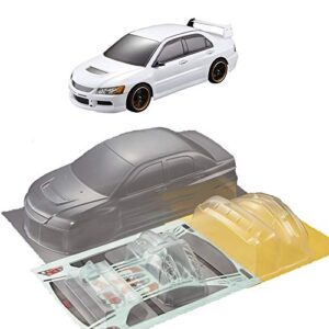 novahobby 1/10 Scale RC Onroad Racing Drift Touring Car Transparent Clear Lexan Body Shell (Lancer EVO9)