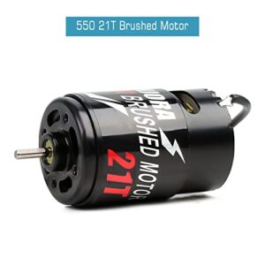 INJORA RC Motor 550 Brushed Waterproof Motor for 1:10 RC Crawler Axial SCX10 AXI03007 JL 90046 TRX4 TRX6 RC Car Boat (21T)