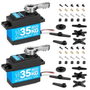 Miuzei 35kg High Torque RC Servo, Coreless Servo Motor Metal Gear Digital Stainless Steel Gear Waterproof Steering Servo for Arduino 1/8 1/10 RC Car Robotic DIY 270 Degree (2)