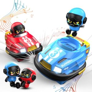 CAPTAIN CHAOWING Toddlers Remote Control Cars for Kids, Boys RC Ejecting Bumper Car, RC Battle Race Car Set of 2 Players, RC Cartoon Car Toys, Christmas Birthday Gift