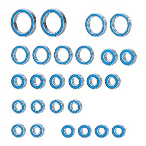 WEFEINO 26Pcs Metal Wheel Hubs Blue Sealed Bearing Kit for 1/10 TRX-4 Browco RC Car Truck