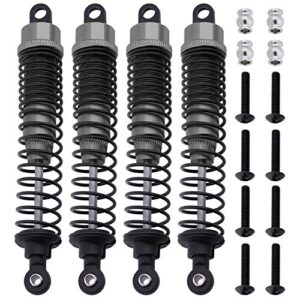 HobbyPark 1/10 RC Truck Shocks 108mm Front Rear Shock Absorber Assembled Dampers for Scale RC Car Off Road Monster (4-Pack) (Grey)