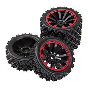 HIRCQOO 10-Spoke 12mm Hex Hub Wheel Rims & Rubber Tires Compatible with HSP Tamiya HPI Kyosho 1/10 1/12 On-Road Touring Car,WLtoys 1/14 144001 Traxxas 1/16 Slash 1/18 A959B RC Buggy