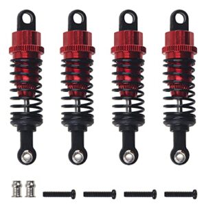 4Pcs ShareGoo RC Shock Absorber Damper 55mm Shocks Assembled Compatible with WLtoys A959 969 A979 K929 1/18 RC Car (Red)