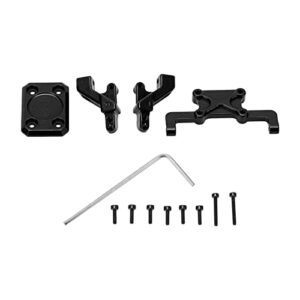 RC Rear Body Shell Mount, RC Aluminum Rear Body Shell Mounting Kit Vehicle Scale Accessories for SCX24 AXI00002 1/24 RC Car Upgrade Parts (Black)