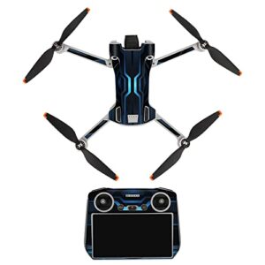 Mini 3 Pro Skin Wrap for DJI Mini 3 Pro Camera Drone Body Arms RC Remote Controller Whole Set Sticker Decal Scratch-proof Accessories (Mech Door)