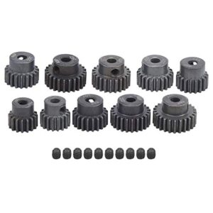 Dilwe RC Motor Gear, 10Pcs/Set 16T25T 7075 48P Steel Motor Gear Pinion RC Accessory Suitable for 1/8 1/10 Brushless Motors