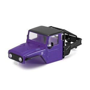 INJORA IR40 Truck Body Shell with Tube Cage for 1/18 TRX4M Defender Bronco Upgrade Part（Purple