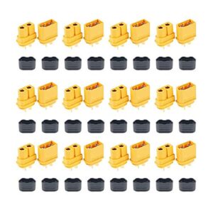 FymuSing 12 Pair XT60H (XT60 Upgrade) Male Female Bullet Connectors Power Plugs with Sheath for Lipo Battery RC Planes Cars