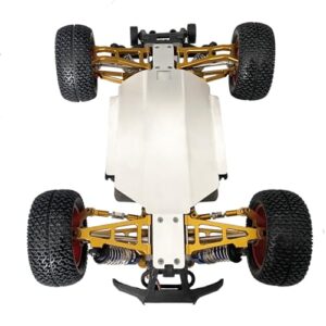 Stainless Steel Skid Plate Chassis Armor Gearbox Protector 1/16 RC Car Upgrade Parts Compatible with HYPER GO H16BM/H16GT/H16DR MJX 16207 16208 16209 16210 H16