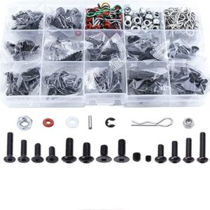 610PCS Universal RC Car Parts Screw Tools Kit Screws Assortment Set Hardware Fit for Traxxas Axial Redcat HPI Arrma SCX10 Losi 1/8 1/10 1/12 1/16 Scale RC Cars Trucks Crawler RC Upgrade Parts