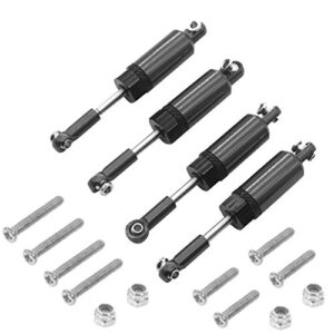 4Pack ShareGoo Metal Shock Absorber Kit Damper Suspension Upgrade Part Compatible with WPL 1/16 C14 C24 RC Crawler Off-Road Car Truck (Black)