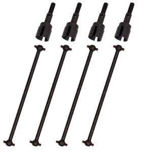 8 Pack Treehobby 90mm Stainless Steel 08029 Dogbones Drive Shaft & 02033 Stub Wheel Axle for 1/10 Redcat Volcano HSP Exceed RC Car Truck Replacement (Black)