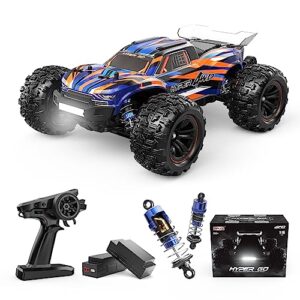 HYPER GO H16DR 1:16 Scale Ready to Run Fast Remote Control Car, High Speed Jump RC Monster Truck, Off Road RC Cars, 4WD All Terrain RTR RC Truck with 2 LiPo Batteries for Boys and Adults