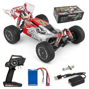 GoolRC Wltoys RC Car WLtoys 144001 4WD 2.4GHz RC Buggy Off-Road Drift Car with RTR Aluminum Alloy Chassis Fast RC Cars with 1 Batteries, Remote Control Car for Adults Kids (Red)