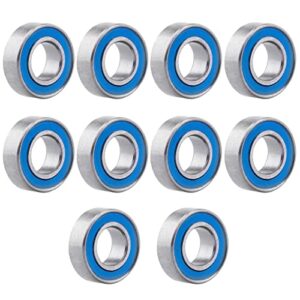 RC Ball Bearings Rubber Sealed for Traxxas Arrma Axial Losi Redcat Racing HSP WLtoys RC Cars Trucks Buggy Crawler, Set of 10 (6x12x4mm MR126-2RS)